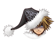 Sora's Wisdom Form sprite as it appears in Christmas Town.