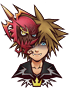 Sora's Valor Form sprite as it appears in Halloween Town.