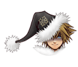 Sora's Master Form sprite as it appears in Christmas Town.