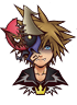 Sora's Master Form sprite as it appears in Halloween Town.