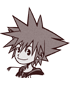Sora's Valor Form sprite as it appears in Timeless River.