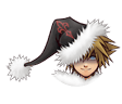 Sora's Valor Form sprite as it appears in Christmas Town.