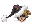 Sora's Valor Form sprite during low health as it appears in Christmas Town.