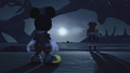Riku and King Mickey talk at the Dark Margin in the cutscene "Reunion".