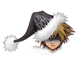 Sora's Wisdom Form sprite during low health as it appears in Christmas Town.