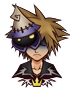 Sora's Wisdom Form sprite during low health as it appears in Halloween Town.