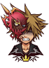 Sora's Valor Form sprite while damaged as it appears in Halloween Town.