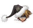 Sora's Master Form sprite during low health as it appears in Christmas Town.