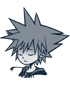 Sora's Wisdom Form sprite during low health as it appears in Timeless River.