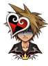 Sora's Limit Form sprite during low health as it appears in Halloween Town.