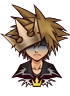 Sora's Final Form sprite during low health as it appears in Halloween Town.