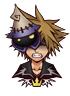 Sora's Wisdom Form sprite while damaged as it appears in Halloween Town.
