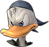 Donald Duck's HP sprite during battle as it appears in The Caribbean in Kingdom Hearts III.
