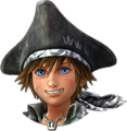 Sora's sprite in The Caribbean while in Ultimate Form.