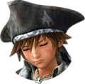 Sora's sprite in The Caribbean while in Dark Form when suffering low health.