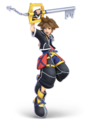 Sora in his attire from Kingdom Hearts II, as he appears in Super Smash Bros. Ultimate.