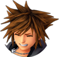Sora's sprite while in Guardian Form when taking damage.
