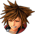 Sora's sprite in the Keyblade Graveyard as an ally when taking damage.