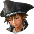 Sora's sprite in The Caribbean while in Second Form when suffering low health.