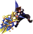 Sora as he appears in his Element form in Kingdom Hearts III.