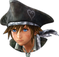 Sora's sprite in The Caribbean while in Double Form when in battle.
