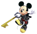 A render of King Mickey Mouse, as he appears in Kingdom Hearts III.