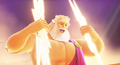 Zeus is freed in the cutscene "A Sore Loser".