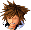 Sora's sprite while in Light Form when taking damage.