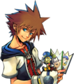 Artwork of Sora from Kingdom Hearts Re:Chain of Memories.