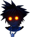 Sora's sprite as it appears in his Kingdom Hearts II attire while in Element Form.