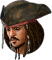 Jack Sparrow's HP sprite when he has low health as it appears in Kingdom Hearts III.