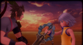 Riku remembers meeting Terra on Destiny Islands in the cutscene "A Dwindling Trail".