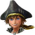 Sora's sprite in The Caribbean while in Guardian Form.