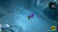 The Labyrinth of Ice / Middle Tier: From Gorge Save, take the elevator and continue until you hit a wall. The chest is on the cliff to the left.